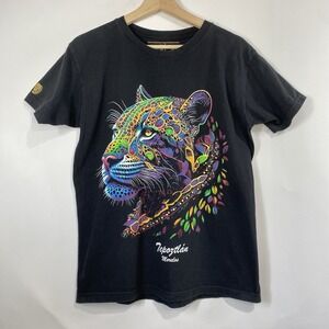 Playeras Mictlan Colorful Neon Leopard Graphic Cotton T Shirt Size M Unisex